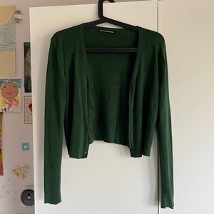 Forest green button up cardigan